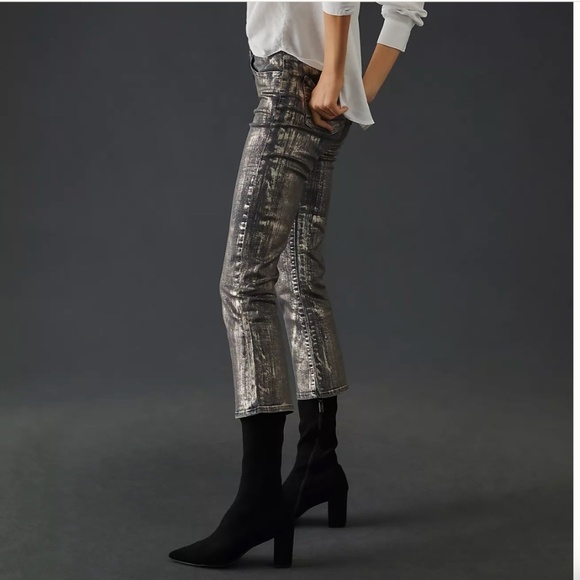 Anthropologie Fidelity Denim Juniper Flare Crop Shine Jean, 32.  Pg1225 - Picture 3 of 11